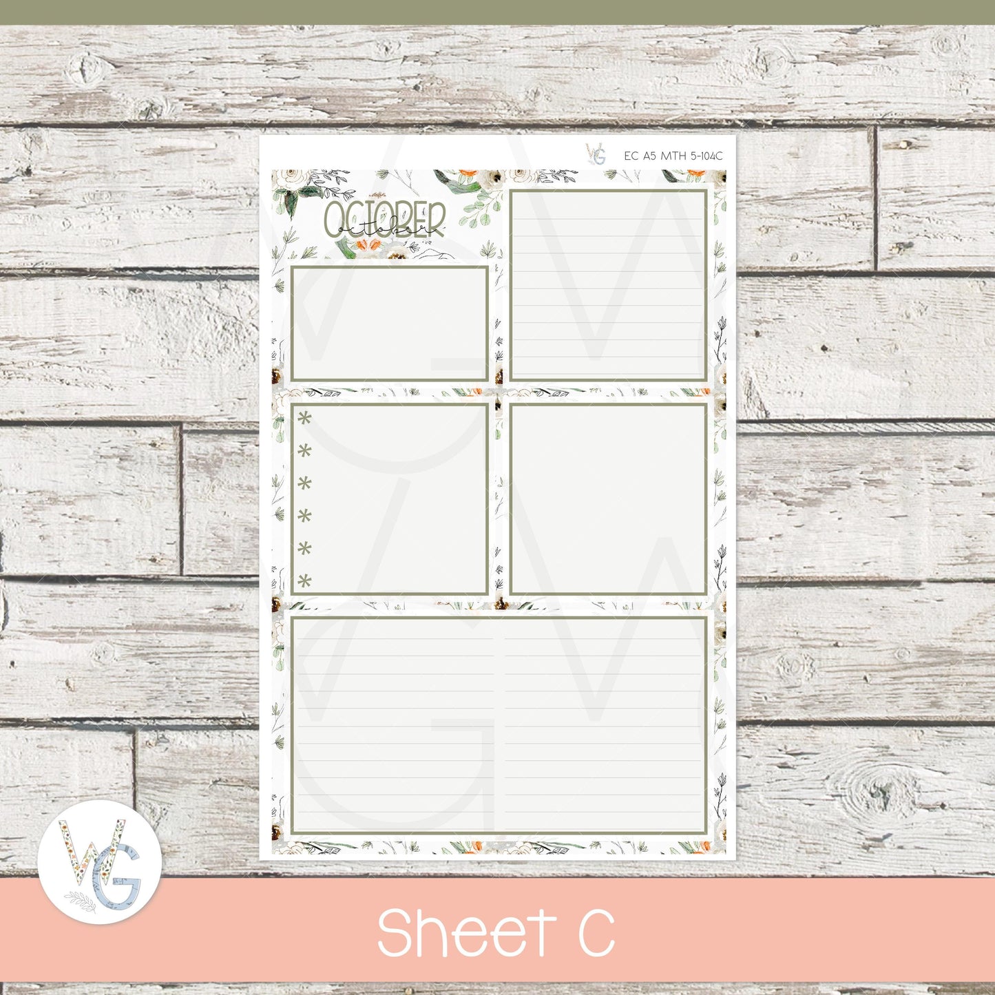 EC A5 Monthly Planner Stickers • ECM5-104
