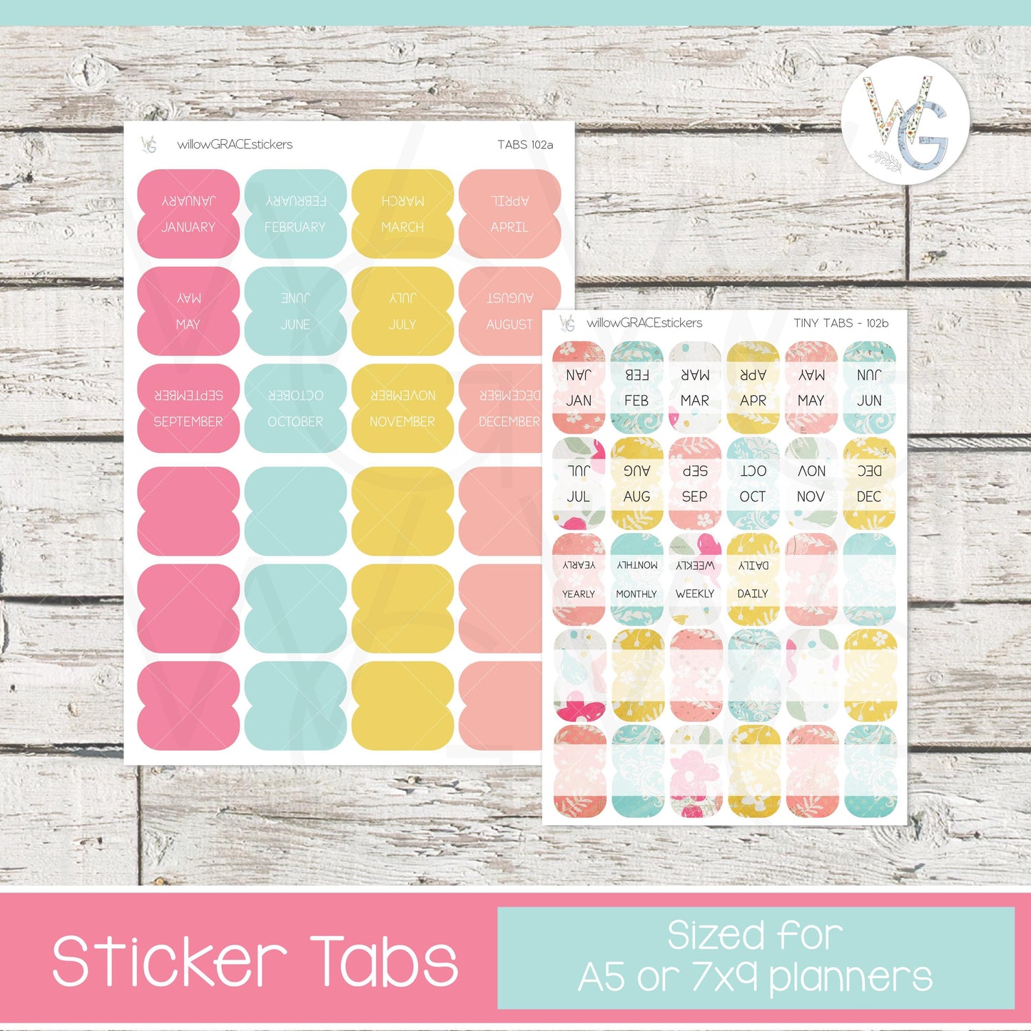 Planner Tabs • Tab Stickers • Planner Stickers • TB-102