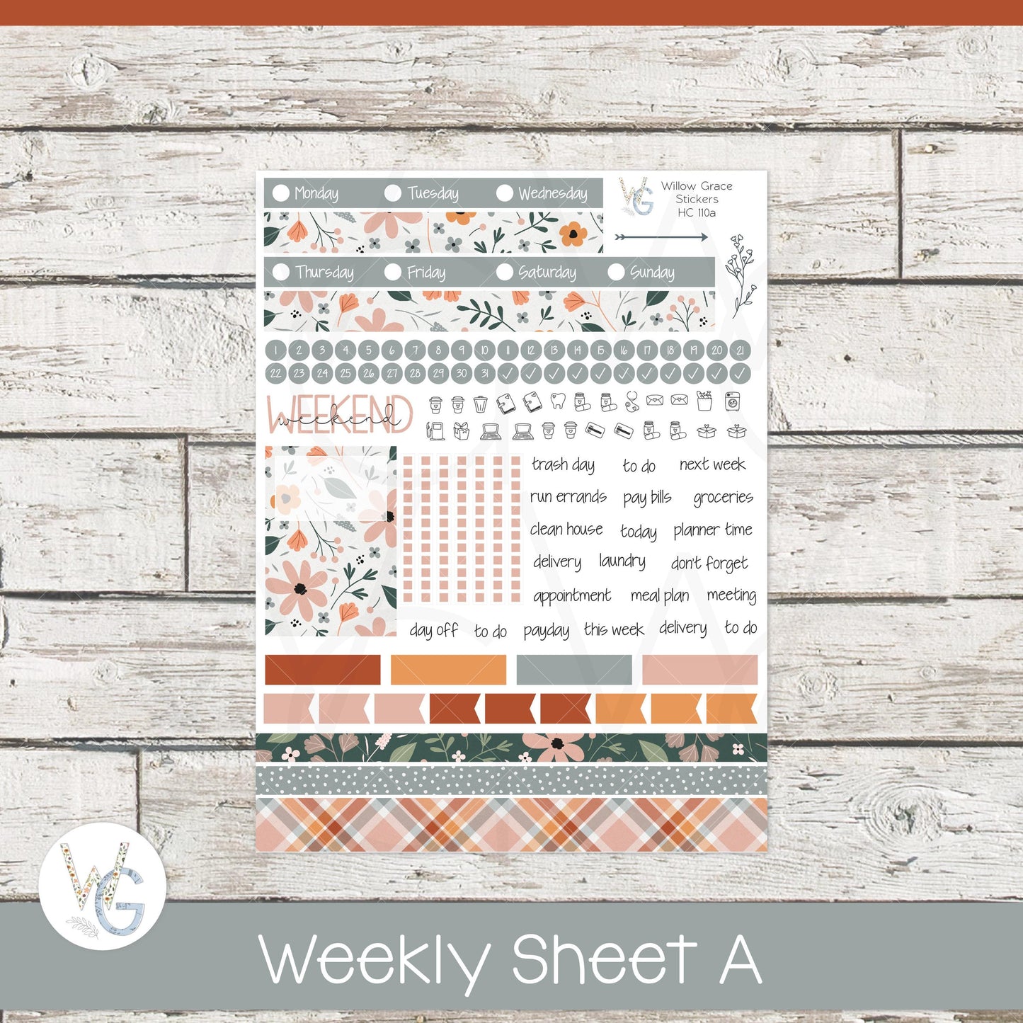 Hobonichi Cousin (A5) Weekly/Daily Sticker Kit • HW-110