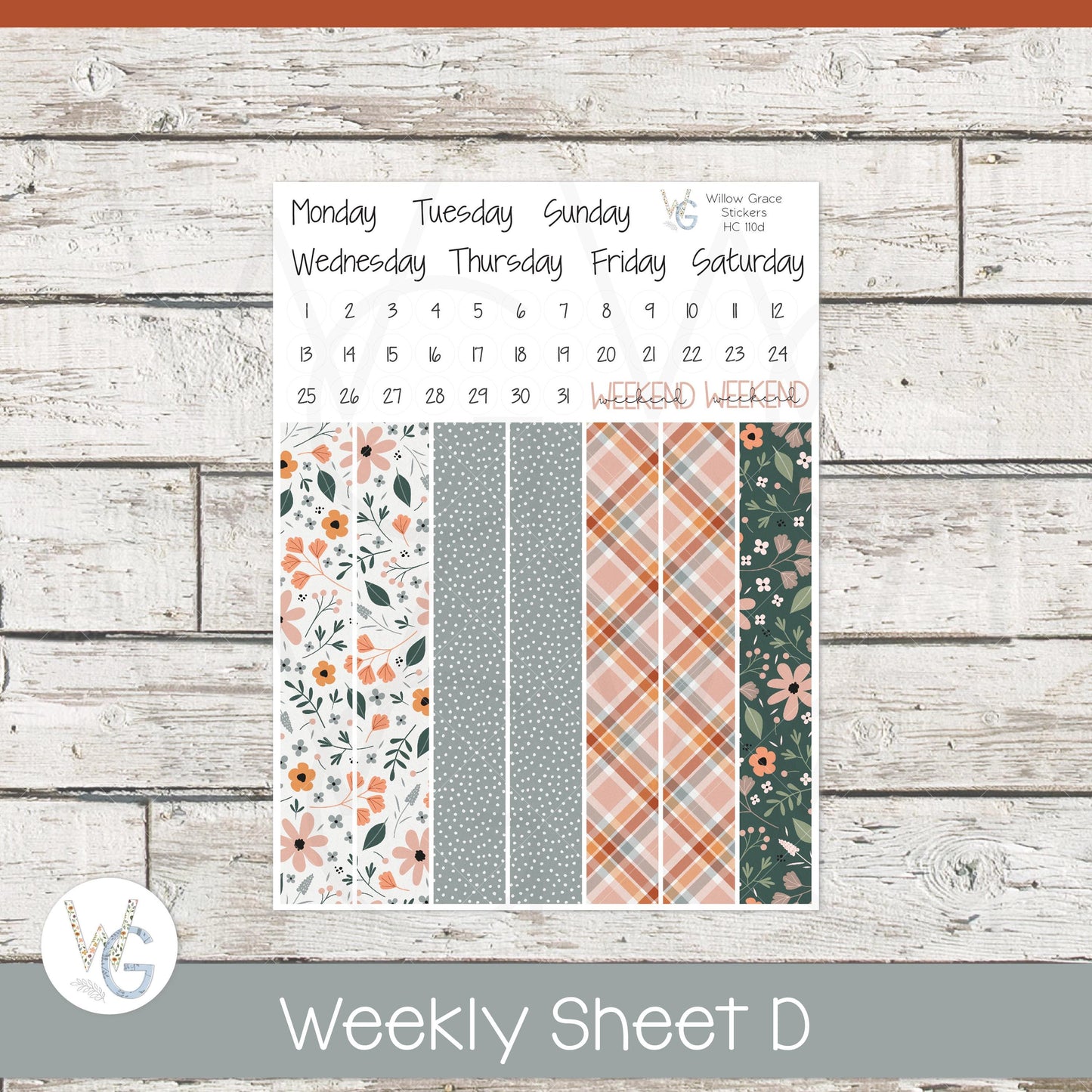 Hobonichi Cousin (A5) Weekly/Daily Sticker Kit • HW-110