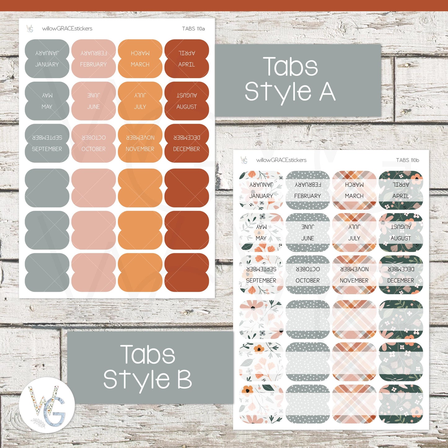 Planner Tabs • Tab Stickers • Planner Stickers • TB-110