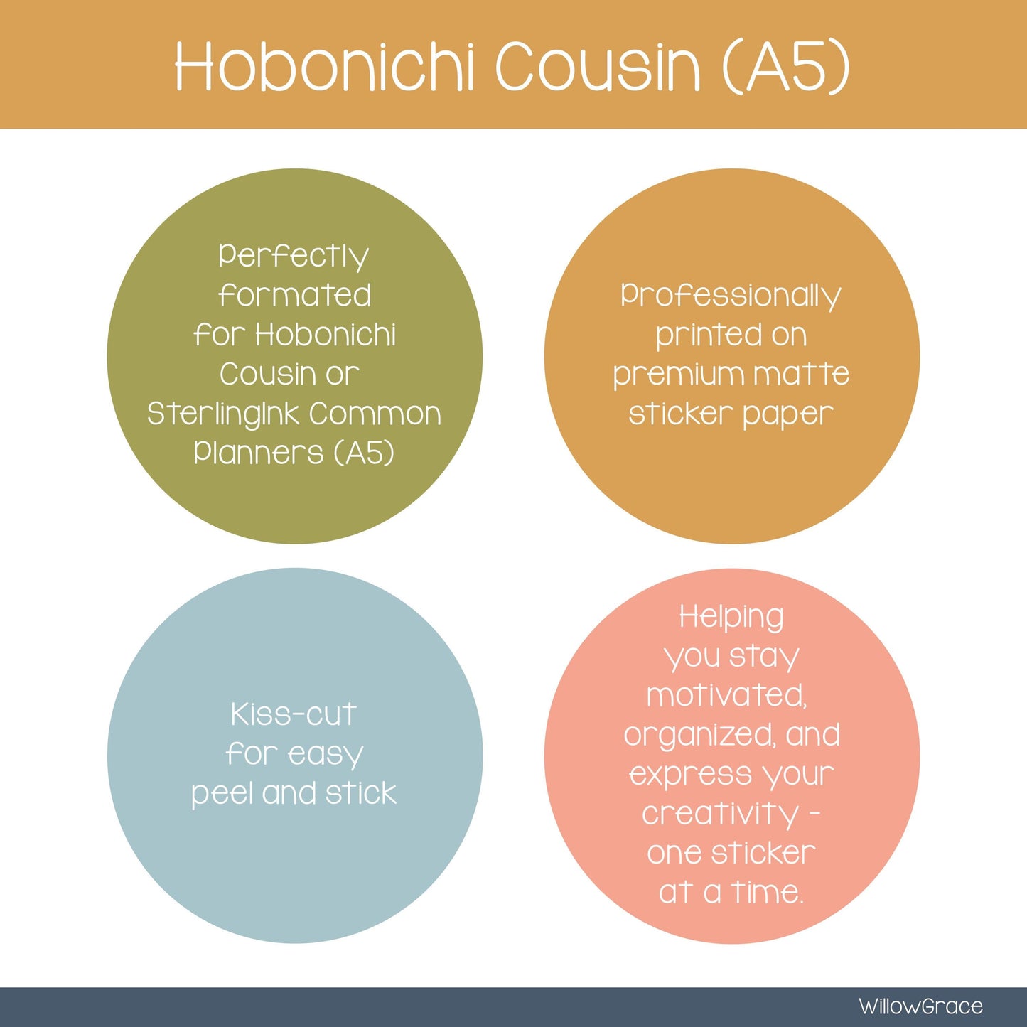 Hobonichi Cousin (A5) Monthly Planner Stickers • HM-101