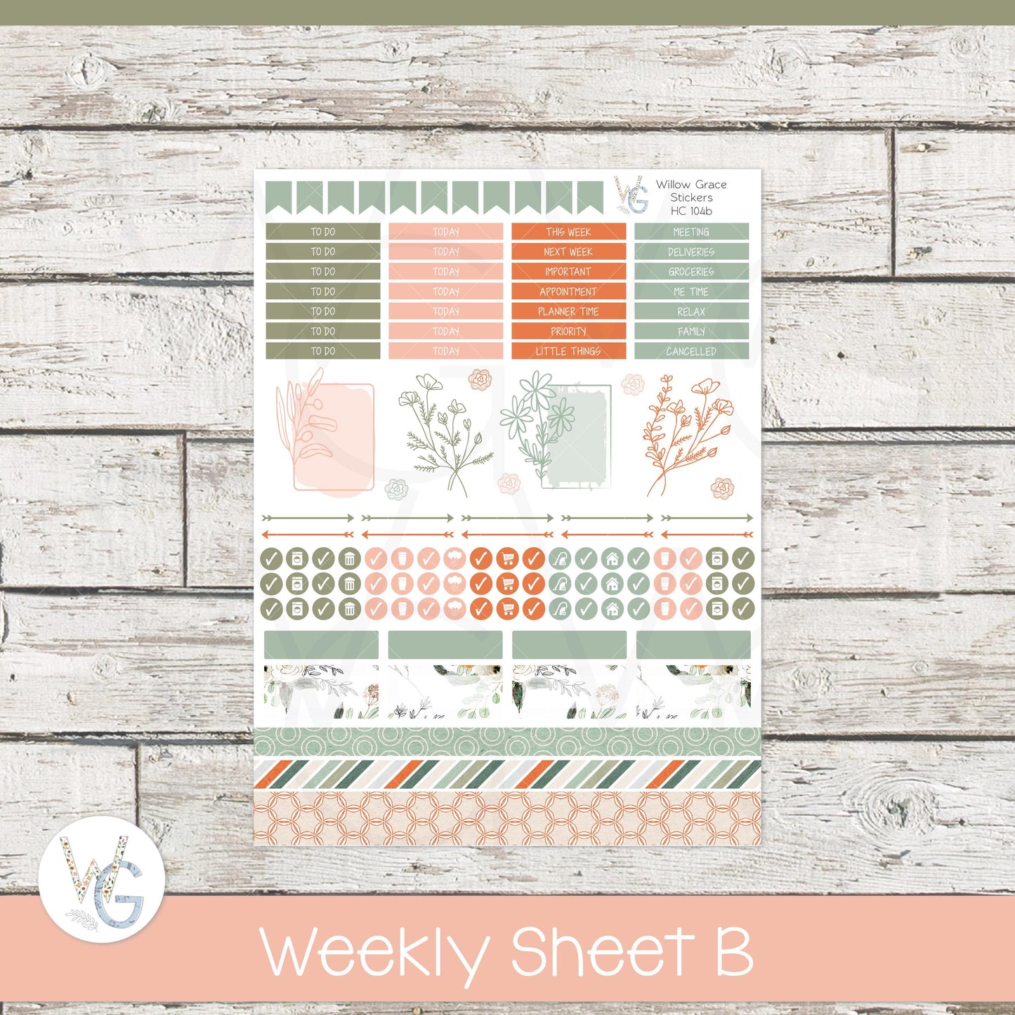 Hobonichi Cousin (A5) Weekly/Daily Sticker Kit • HW-104