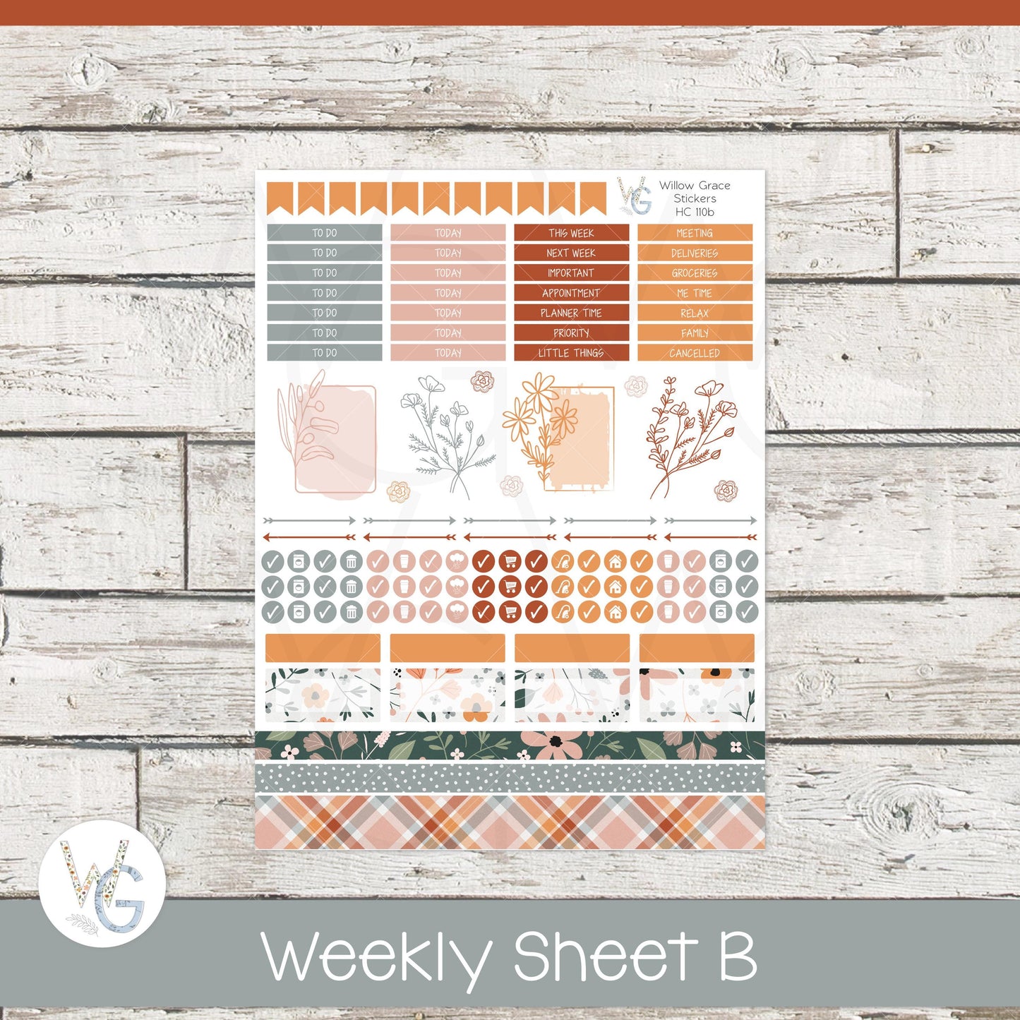 Hobonichi Cousin (A5) Weekly/Daily Sticker Kit • HW-110