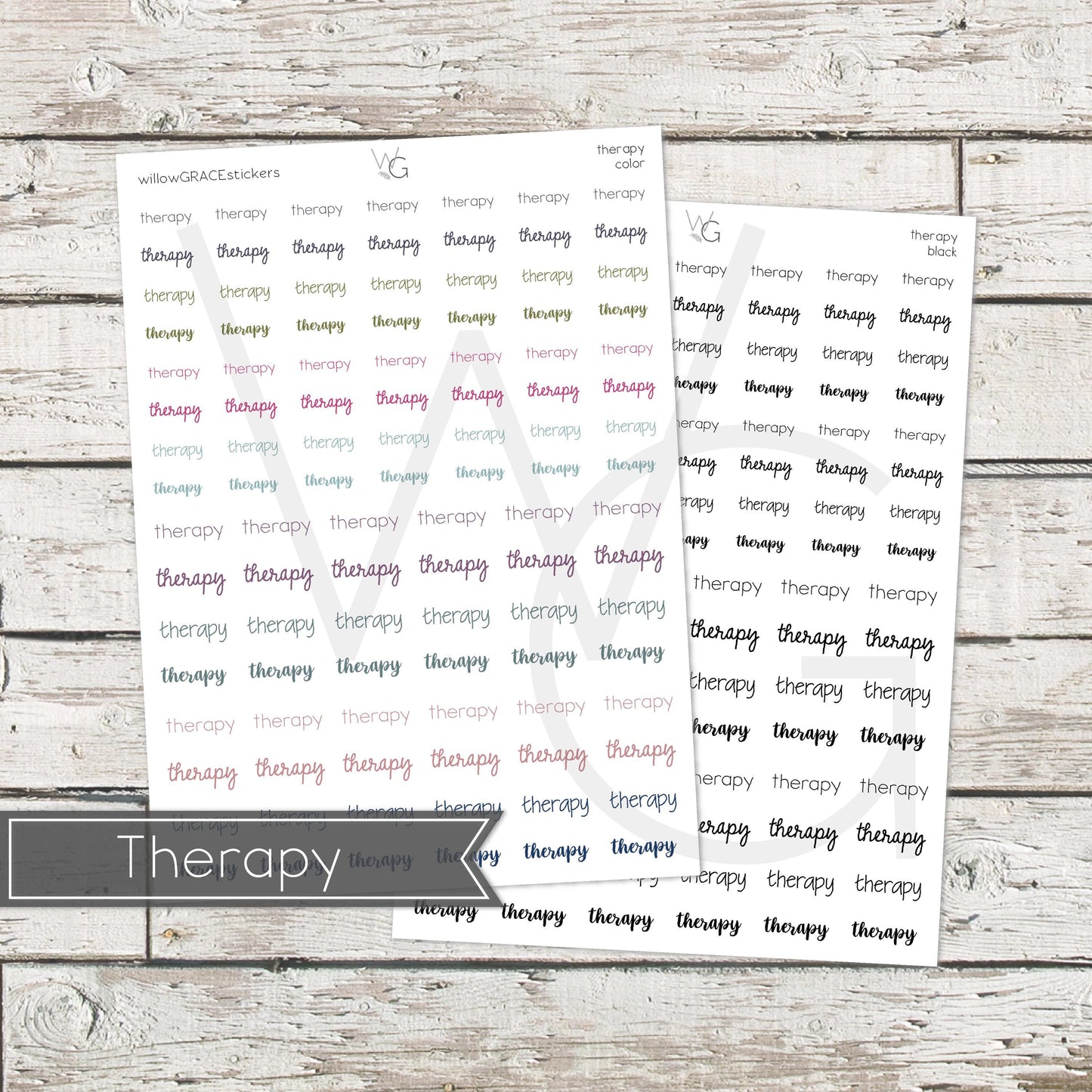 Therapy • Word Stickers • Scripts Stickers • Planner Stickers