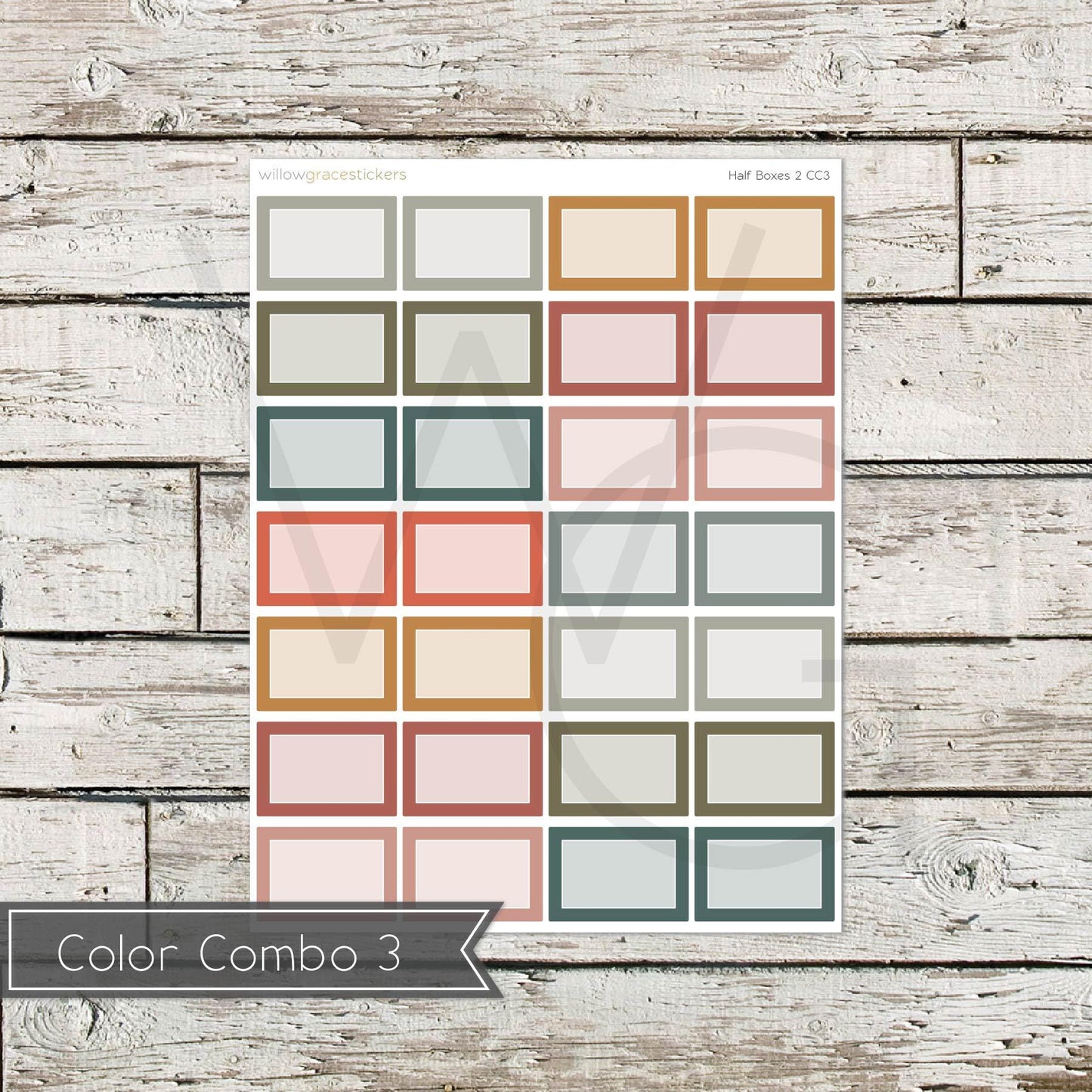 Half Boxes • Functional Planner Stickers (HB2)