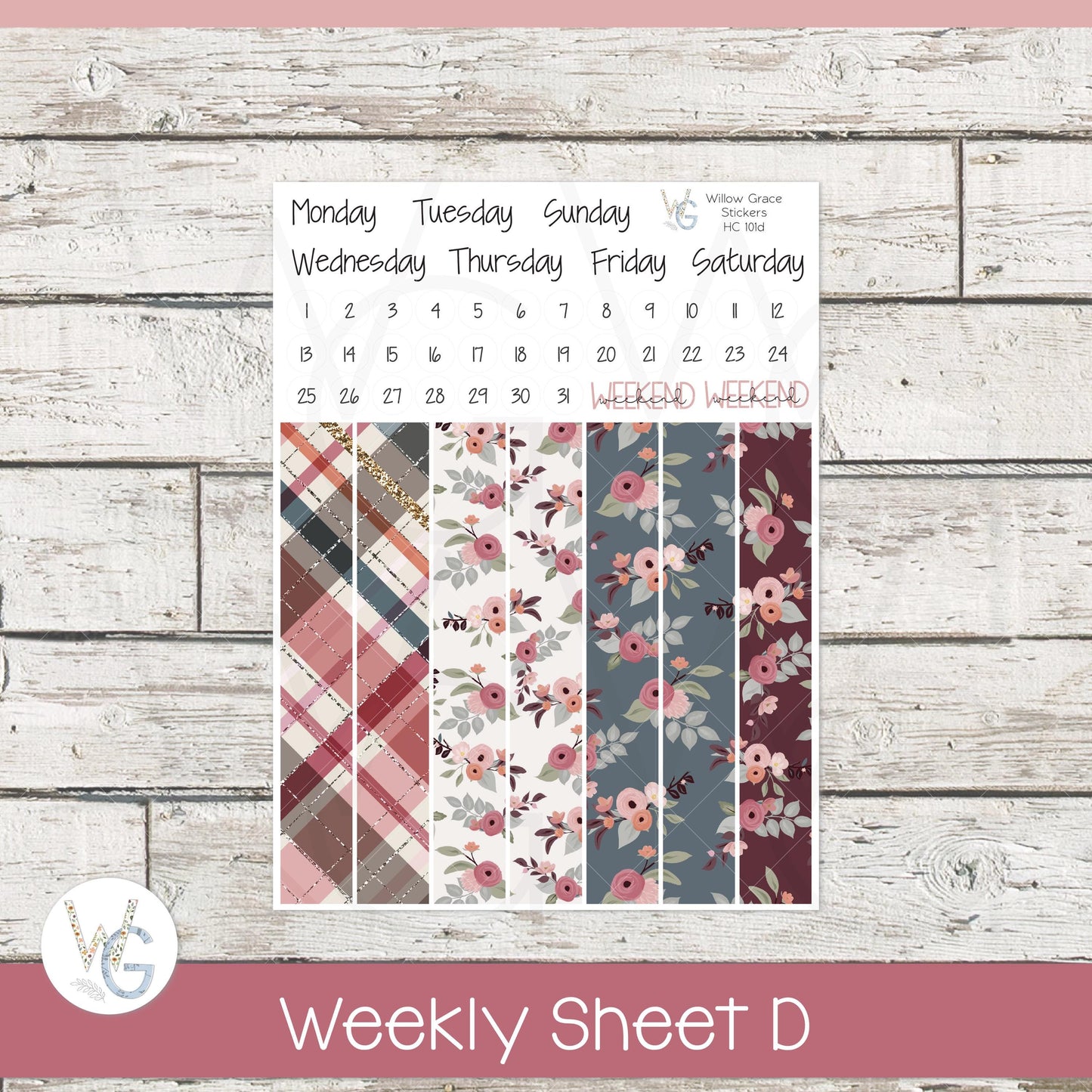 Hobonichi Cousin (A5) Weekly/Daily Sticker Kit • HW-101