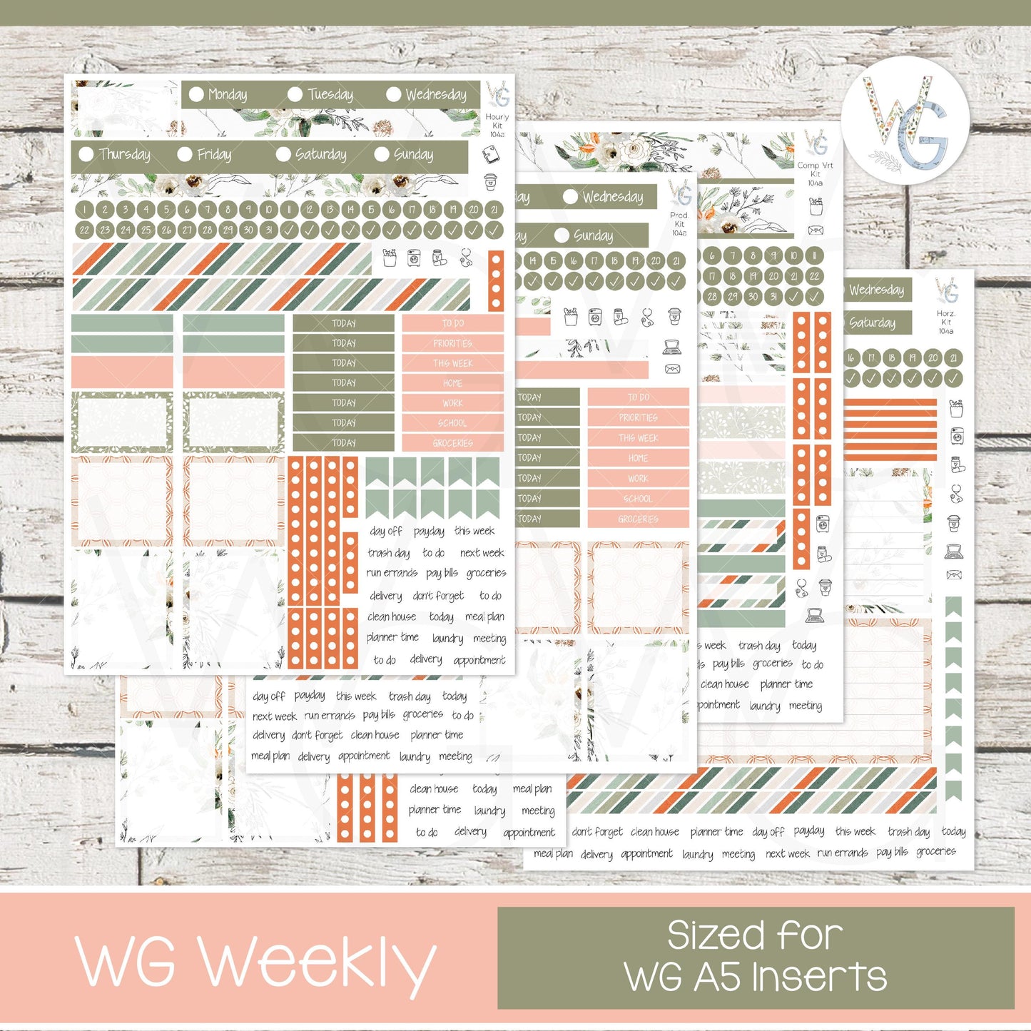 WG A5 Weekly Planner Stickers • WGW5-104