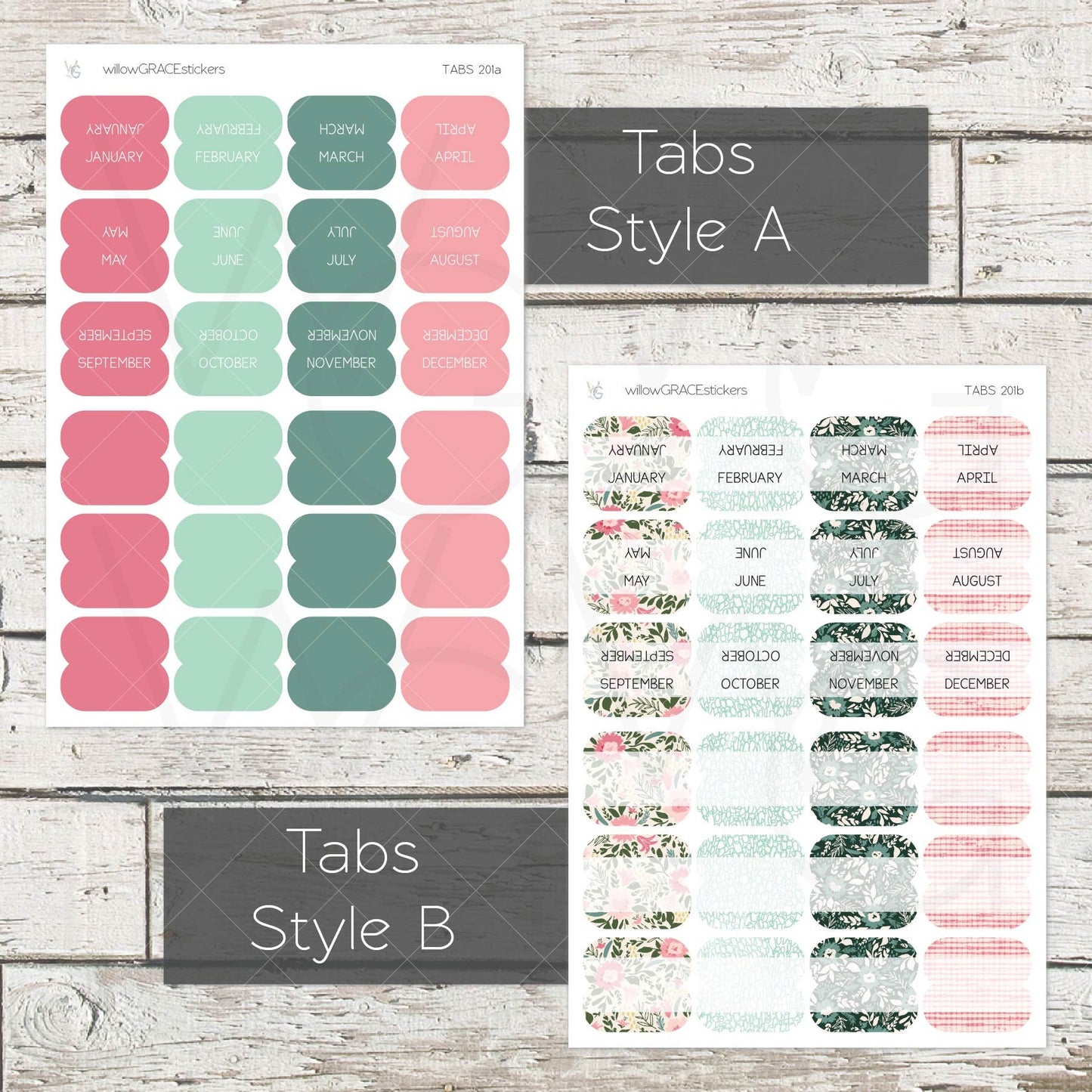 Planner Tabs • Tab Stickers • Planner Stickers • TB-201