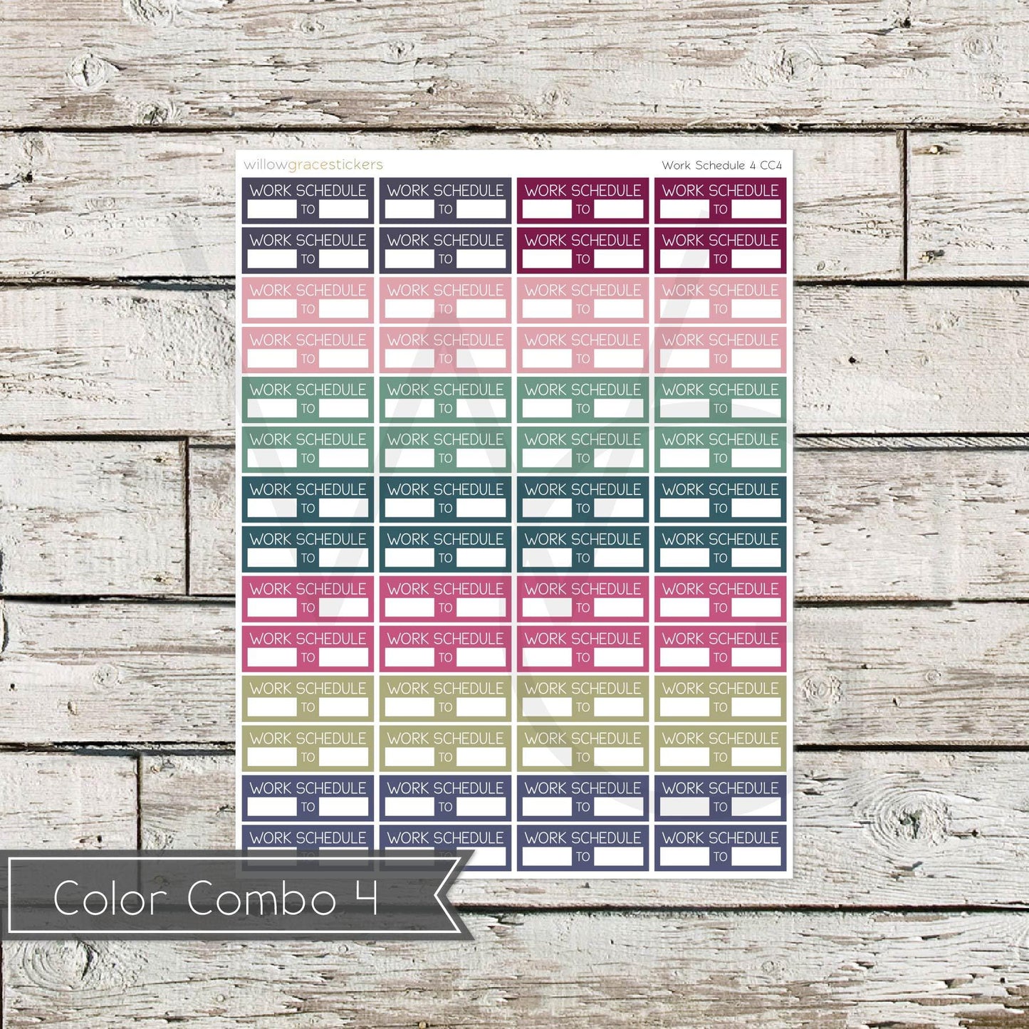 Work Schedule • Functional Planner Stickers