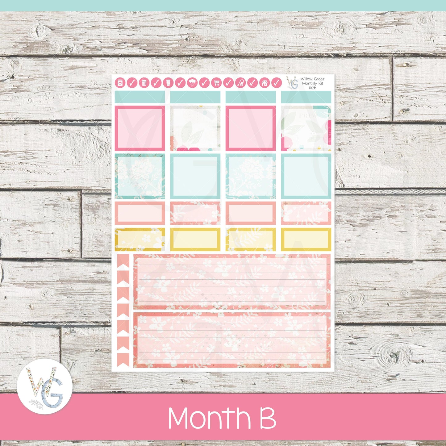 WG A5 Monthly Planner Stickers • WGM5-102
