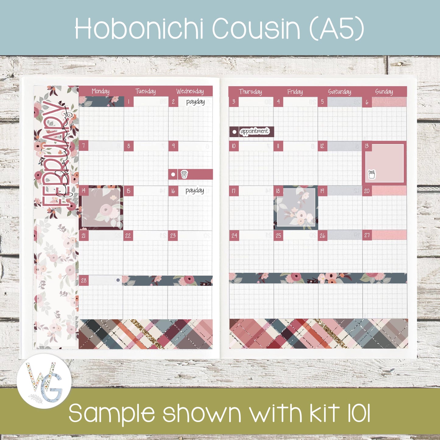 Hobonichi Cousin (A5) Monthly Planner Stickers • HM-103