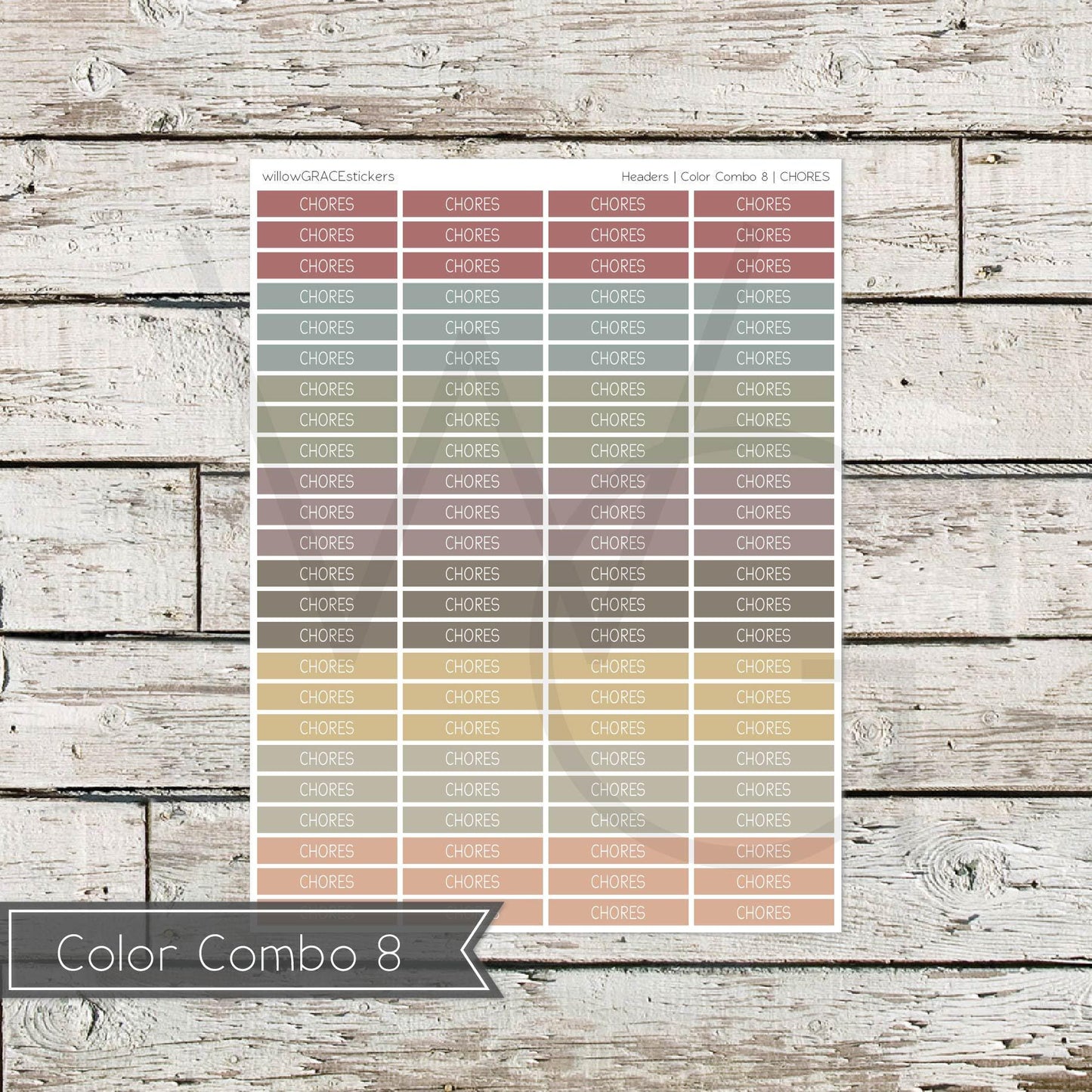 Planner Headers • Functional Planner Stickers • Chores