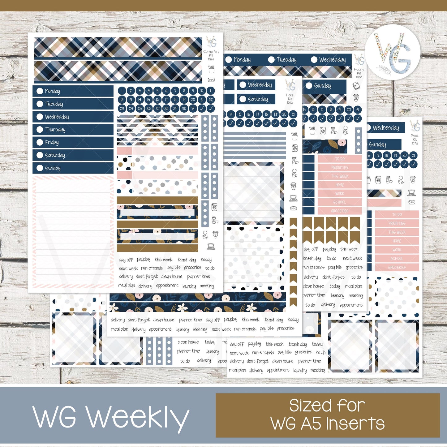WG A5 Weekly Planner Stickers • WGW5-107