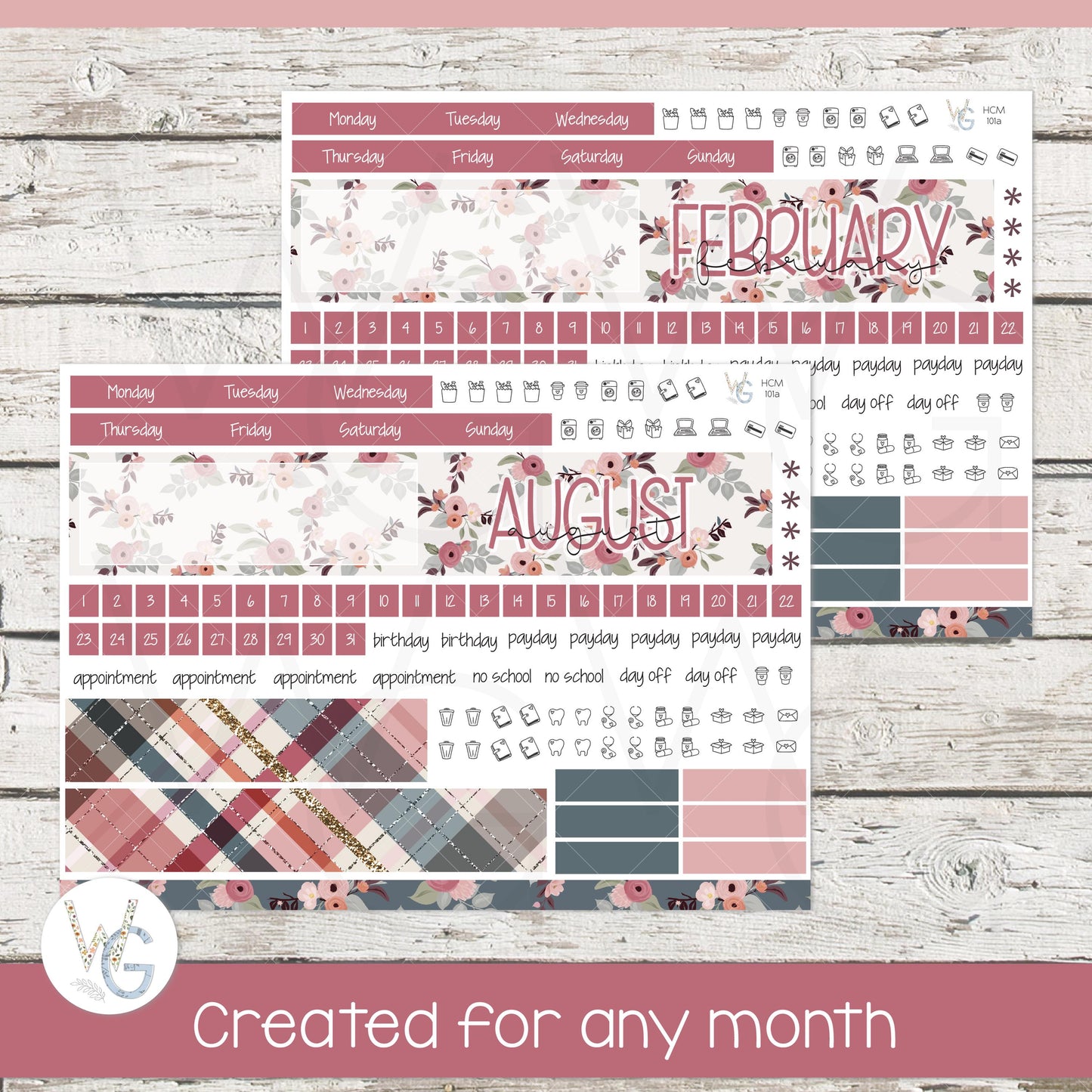 Hobonichi Cousin (A5) Monthly Planner Stickers • HM-101