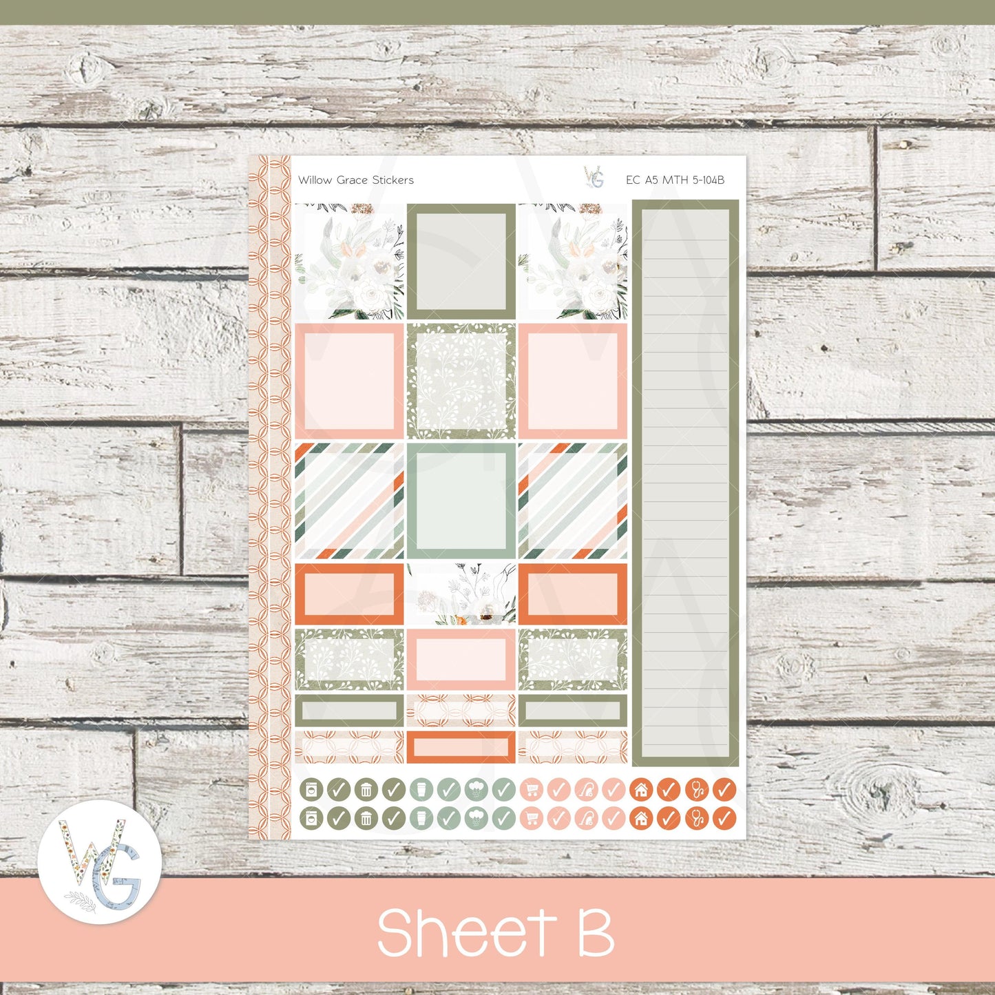 EC A5 Monthly Planner Stickers • ECM5-104