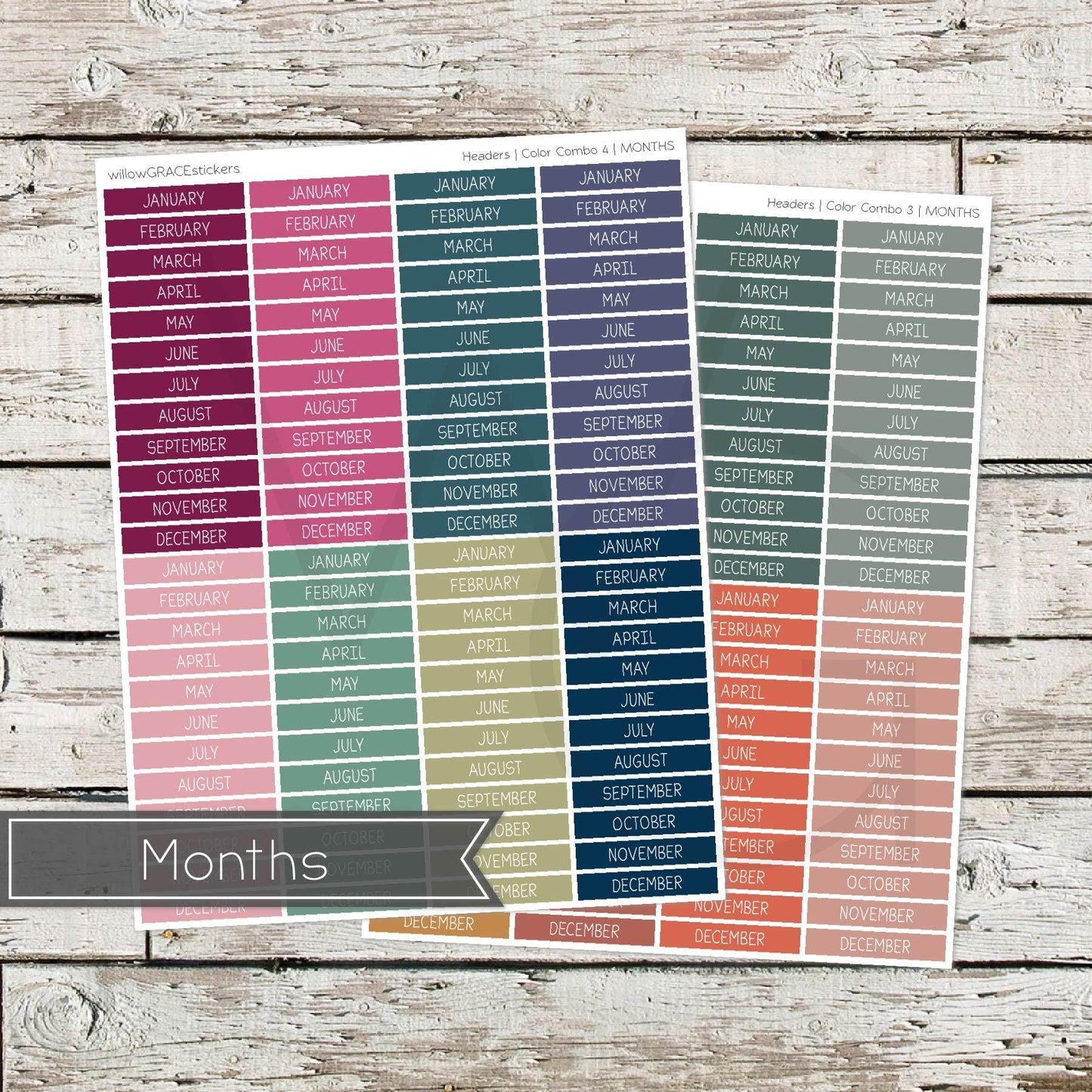 Planner Headers • Functional Planner Stickers • Months